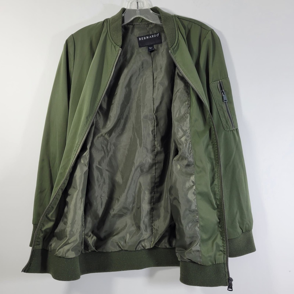 Bernardo Men's Olive Green Bomber Jacket Size S 10522-0488 - Picture 3 of 10